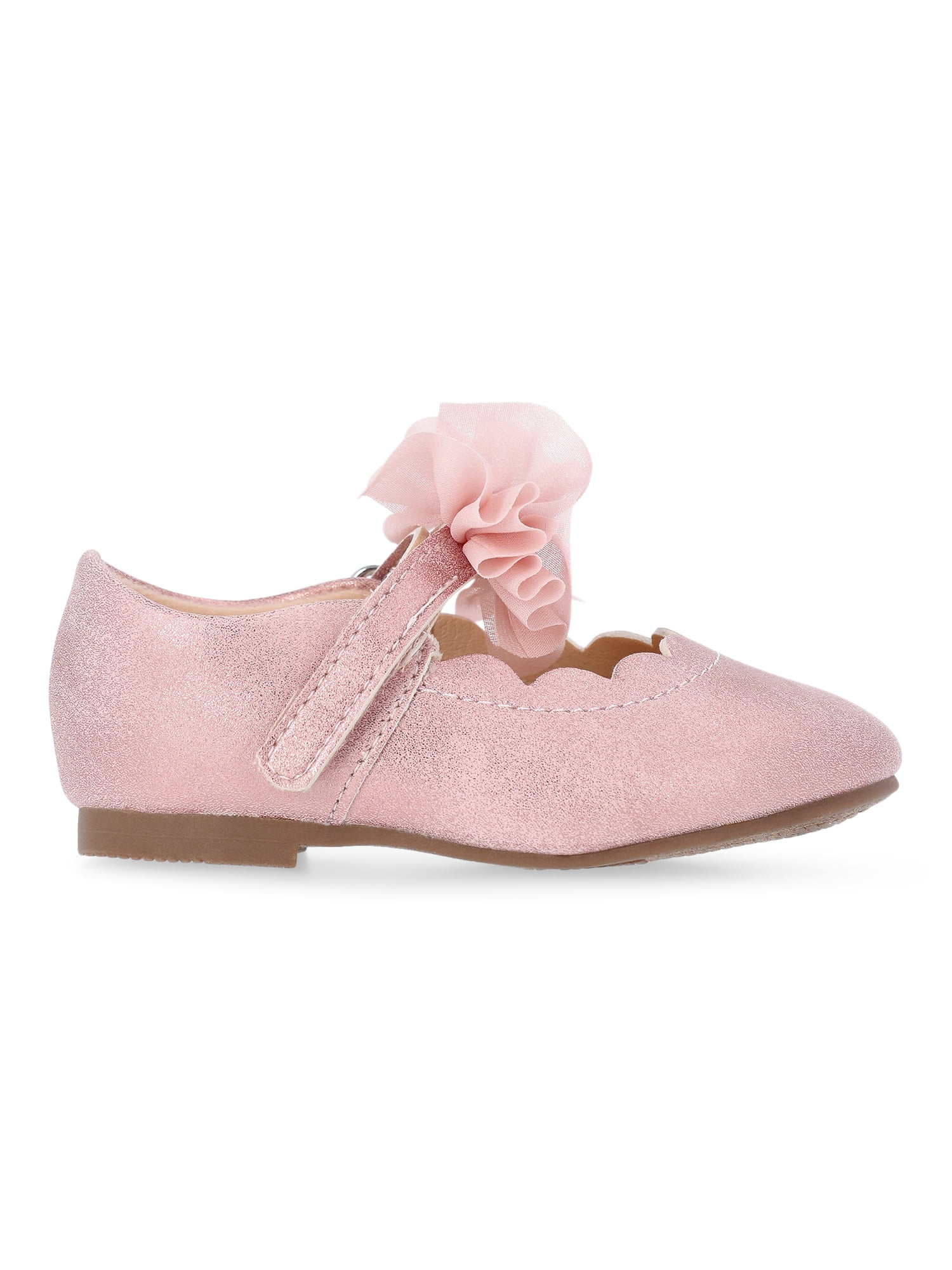 Wonder Nation Baby and Toddler Girls Tulle Bow Ballet Flats