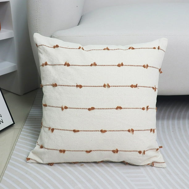 Funda de Cojín Decorativa a Rayas de Poliéster | Funda de Cojín Cuadrada Suave de 45X45 Cm para Sofá y Sala de Estar | Cojín Decorativo Primaveral para El Hogar