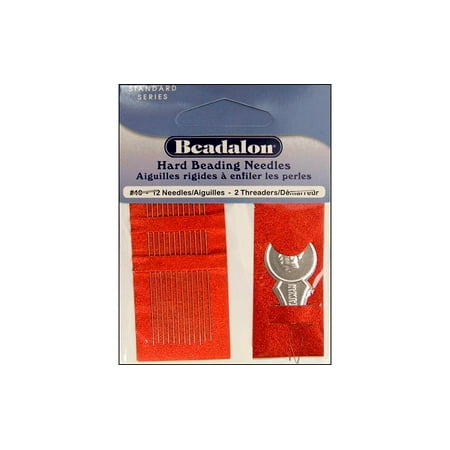 Beadalon Hard Beading Needles - Size 10, Pkg of 12