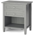 thumbnail image 4 of Warm Shaker Solid Wood 24 inch Wide Transitional Nightstand in Fog Grey, 4 of 14