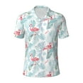 thumbnail image 2 of Daiia Tropical Flamingo Pattern Men’s Polo Shirts,Solid Deck Shirt,Classic Fit, Breathable Cotton Polo for Casual and Sport Wear-3X-Large, 2 of 7