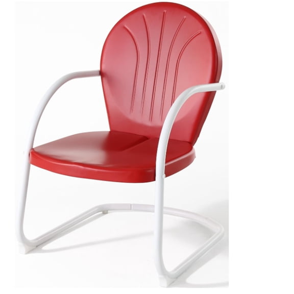 Outdoor Chair, Retro Metal Patio Chairs for Dining, Porch, Deck, Balcony, Red