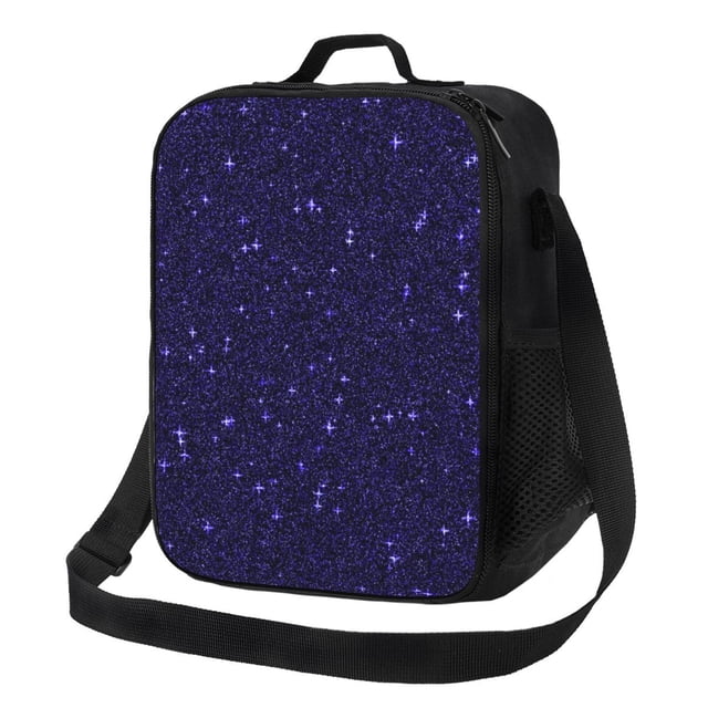 Disketp Glittering Purple Starfield Bolsa Térmica Estampada para Almuerzo, Lonchera para Hombres y Mujeres Adultos