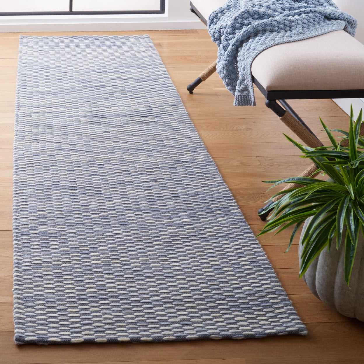 SAFAVIEH Marbella Carlene Geometric Striped Area Rug, Grey/Beige, 6' x 6' Square