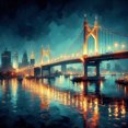 thumbnail image 1 of Pont de la Ville Nocturne - Peinture Diamant DIY, 1 of 6