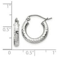 thumbnail image 3 of FB Jewels 14k White Gold Diamond-cut 3mm Round Hoop Earrings, 3 of 3