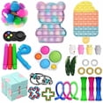 thumbnail image 1 of Simple Sensory Fidget Dimple Toy Keychain, Silicone Bubbles Flipping Board Toy, Stress Relief Dimple Fidget Toy for Concentration Training, Hand Exercise Educational Toy for Kids Adults (#Toy Set 07), 1 of 1