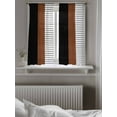 thumbnail image 5 of Black Brown Curtains 45 Inch Length, Sheer Curtains for Bedroom Living Room Window Contemporary Striped Boho Art Rod Pocket Voile Drapes Kitchen Curtains Small Half Window 52"x45" 2 Panels, 5 of 7