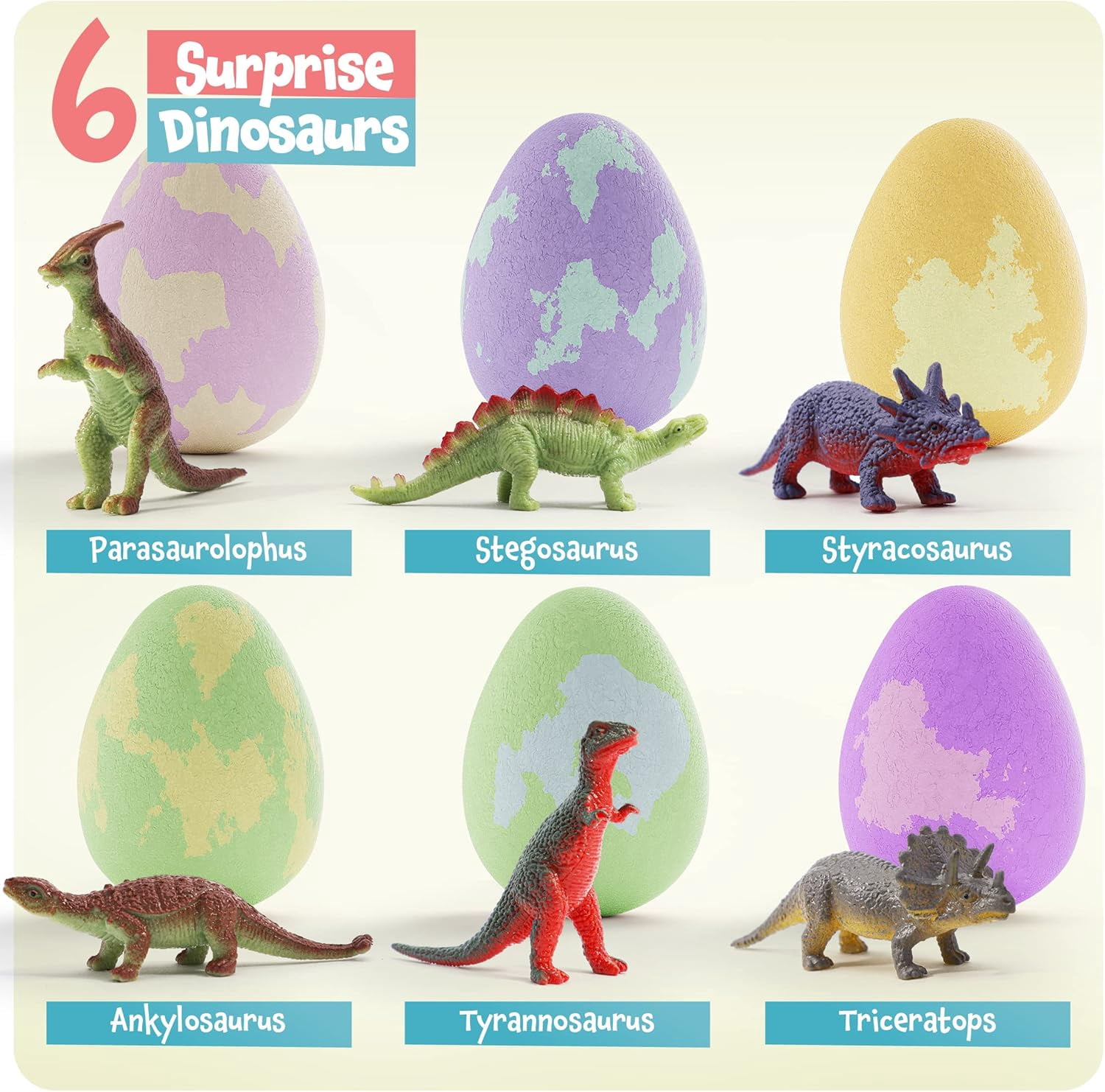 Dino Egg Bath Bombs for Kids, Easter Basket Stuffers, Bath Bomb with Surprise Inside, Dinosaur Toys for Boys and Girls Ages 6-8 Years Old
