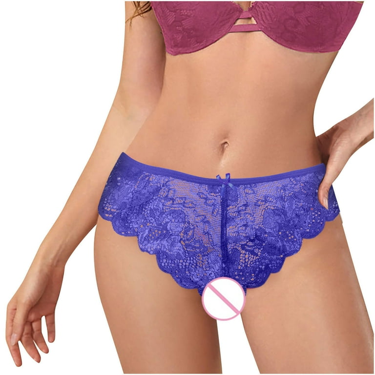 Lolmot Women's Thongs Sexy Underwear, Lace Tangas Cheeky Panties T-Back  Hollow Out Breathable Hipster