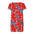 thumbnail image 5 of ALLLIST Floral Pajamas for Women Summer Short Sleeve Tops And Shorts Sets Red 2 Piece Breathable Loungewear for Women, 5 of 5
