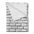 thumbnail image 2 of Grey and White Soft Flannel Fleece Blanket, Grunge Brick Wall Background Urban Architecture Building Modern City Life Graphic, Cozy Plush for Indoor and Outdoor Use, 60" x 80", Grey, by Ambesonne, 2 of 5