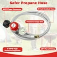 thumbnail image 3 of 5FT Stainless Steel Brass Propane Regulator And Hose 30 PSI Adjustable Heat Resistant Gas Grill Regulator Hose for Turkey Fryer Fire Pit Camping Stove, 3 of 11