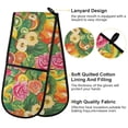 thumbnail image 4 of Dailycode Double Sided Oven Mitt with Loop Heat Resistant Kitchen Long Potholders 7" x 35" Tropical Fruit and Rose, 4 of 6