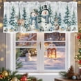 thumbnail image 5 of Winter Snowman Elk Squirrel Valances for Windows, 54 x 18in, Christmas Tree Floral Leaves Rod Pocket Kitchen Valance Curtain Light Filtering Window Treatments for Living Room Bedroom, 1 Panel, 5 of 7