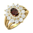 thumbnail image 2 of Mooneye 4.03 Ctw Oval Natural Garnet 925 Sterling Silver Gold Vermeil Solitaire Women Gifts Ring, 2 of 4