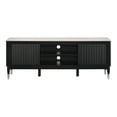 thumbnail image 2 of Furniture of America Stallia Modern TV Stand for TVs up to 80" with Open Shelf and Sintered Stone Top, Black, 2 of 8