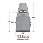 Kirkey 38150 38 Series Aluminum Layback Seat, 15 Inch