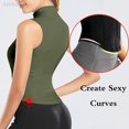 thumbnail image 2 of Aiithuug-Chaleco atlético con cremallera para mujer, chaqueta sin mangas para correr, Yoga, camisetas de cuello alto, Top deportivo, Tops de entrenamiento para Fitness, 2 of 5
