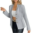 thumbnail image 1 of Pincandy Vestes Blazer à Manches Longues pour Femmes en Tweed à Boutons, Revers, Côtelé, Ouvert à l'Avant, Blazers d'Automne, Manteaux, 1 of 5