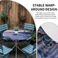 thumbnail image 2 of Coastal Round Tablecloth for 55-60 Inch Tables, Fitted Table Cover with Elastic Edge, Summer Beach Ocean Nautical Waterproof Outdoor Table Cloth Protector for Patio Garden Dinner Picnic, 2 of 9