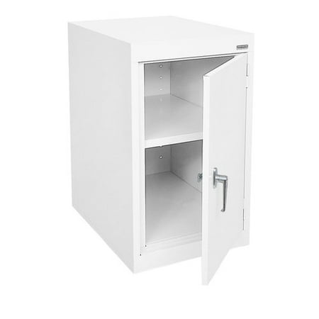 Sandusky Lee Elite Series Desk Height Storage Cabinet with Adjustable Shelf, 18"W x 24"D x 30"H, White