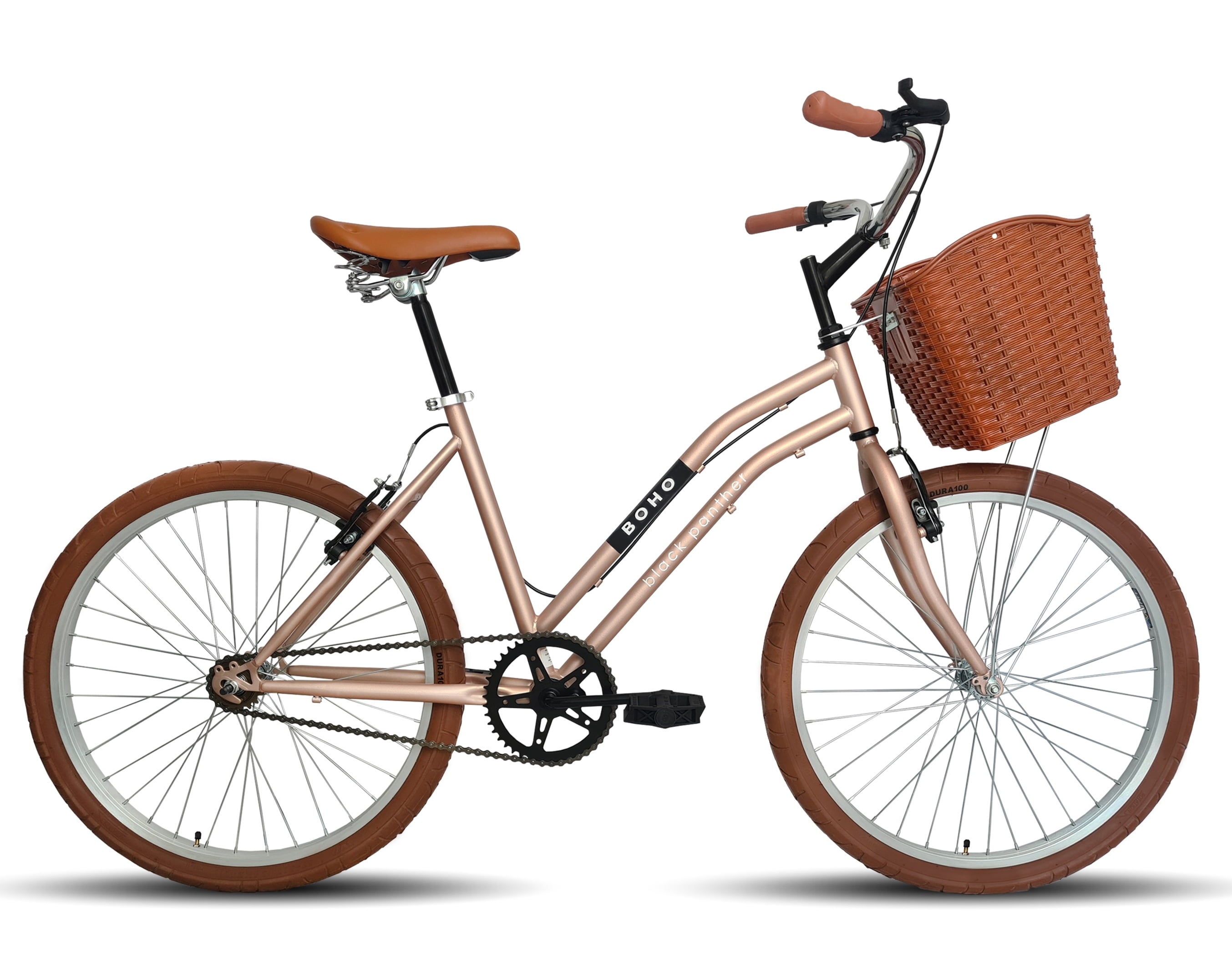 26 Rosa Bicicleta Urbana Dama Canasta Boho Rodada 26 Rosa | Walmart en línea