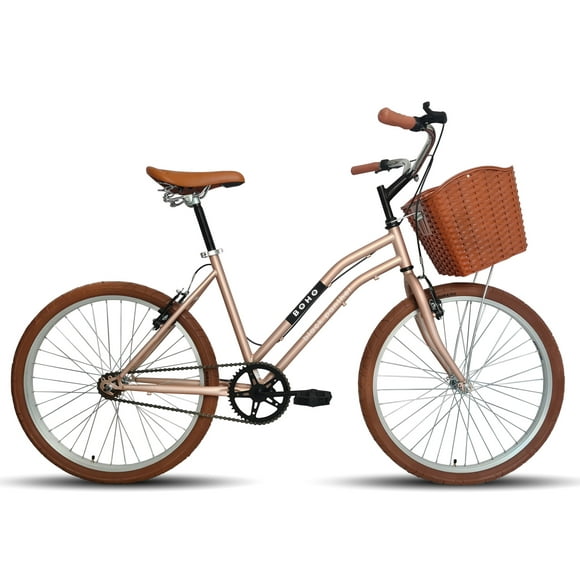 Bicicleta Urbana Dama Canasta Boho Rodada 26 Rosa