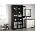 thumbnail image 3 of 100% Solid Wood 32" Bathroom Cabinet with Clear Glass Doors and Adjustable Shelves, 3 of 6