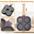 thumbnail image 3 of Non-stick Egg Frying Pan, 4 Holes Skillet With Handle, Multifunctional, Wooden Handle Medical Stone Omelet Non-stick Cookware frying pan, 3 of 6