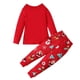 thumbnail image 4 of Conjunto de ropa navideña con dibujos de Papá Noel para niño y niña, pijamas de manga larga para bebé, camisetas y pantalones, ropa de dormir para el hogar, 2 uds., 4 of 4