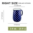 thumbnail image 4 of Blue Polka Dot 5-Pint Vintage Style Steel Enamelware Pitcher - Great for Home/Outdoor Use, 2.5L, 4 of 6