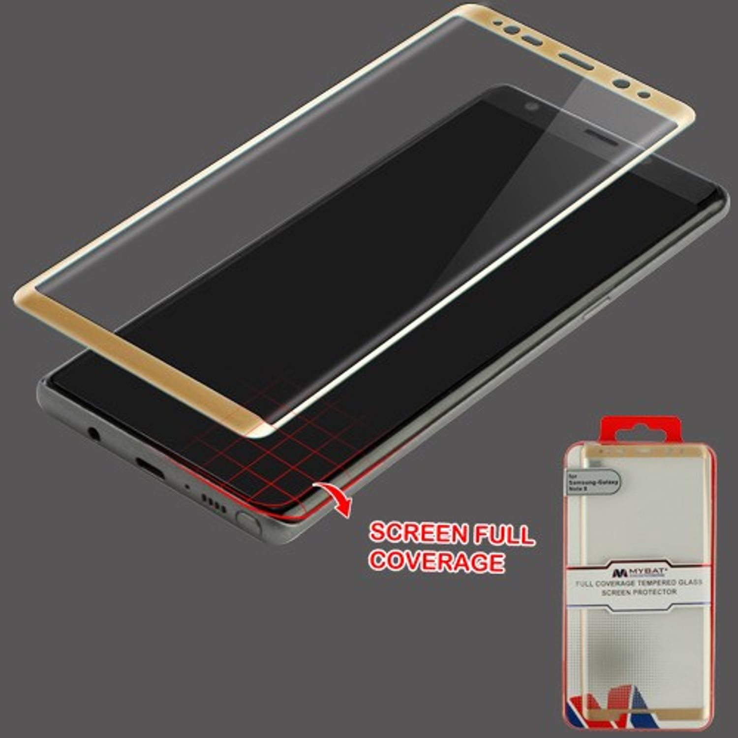 Samsung Galaxy Note 8 Screen Protector, by Insten Clear Full Coverage