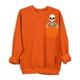 thumbnail image 2 of Sweatshirts for Women Halloween Sweatshirts Printed Round Neck Long Sleeved Sweatshirts,Sweatshirts for Women Orange, 2 of 4