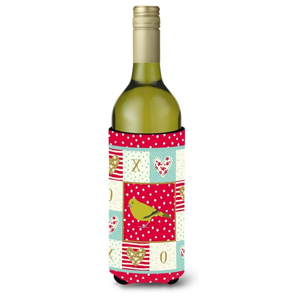 Carolines Treasures CK5505LITERK London Canary Love Wine Bottle Hugger  Wine Bottle multicolor