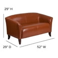 thumbnail image 6 of Emma + Oliver Cognac LeatherSoft Loveseat with Cherry Wood Feet, 6 of 10