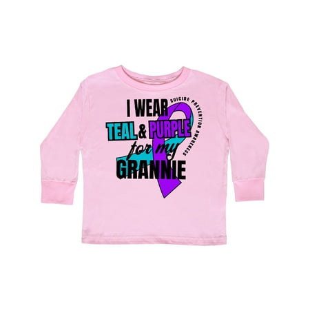 

Inktastic Suicide Prevention I Wear Teal and Purple for My Grannie Gift Toddler Boy or Toddler Girl Long Sleeve T-Shirt