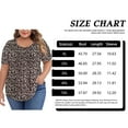 thumbnail image 3 of LANREMON Plus Size Tops for Women Womens Tops Summer Blackfloral Scoop Neck Pleated Loose Fit Short Sleeve Shirts Casual Blouses 3XL, 3 of 6