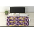 thumbnail image 2 of Geometric Computer Mouse Pad, Memphis Style Funny Triangles Dots Zigzags Stars and Waves, Rectangle Non-Slip Rubber Mousepad X-Large, 35" x 15" Gaming Size, Yellow Purple, by Ambesonne, 2 of 2