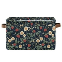 Yayeee Canvas Storage Basket with Handles for Shelves Fabric Bins Closet Organizer, Floral Raspberry Pattern