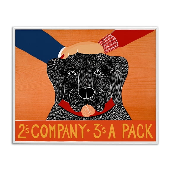 Stupell Industries Eclectic 2's Company Dog White Framed Giclee Art, 20 x 16, by Stephen Huneck