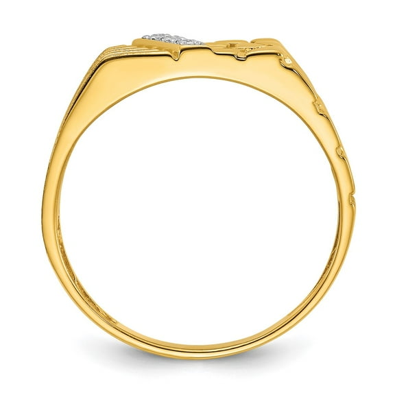 IBGoodman 14k .02 carat Lab Grown Diamond VS/SI G Complete Textured Men's Nugget Ring