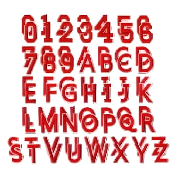 BESTSKY Iron On Letters Patches Red Polyester 72Pcs