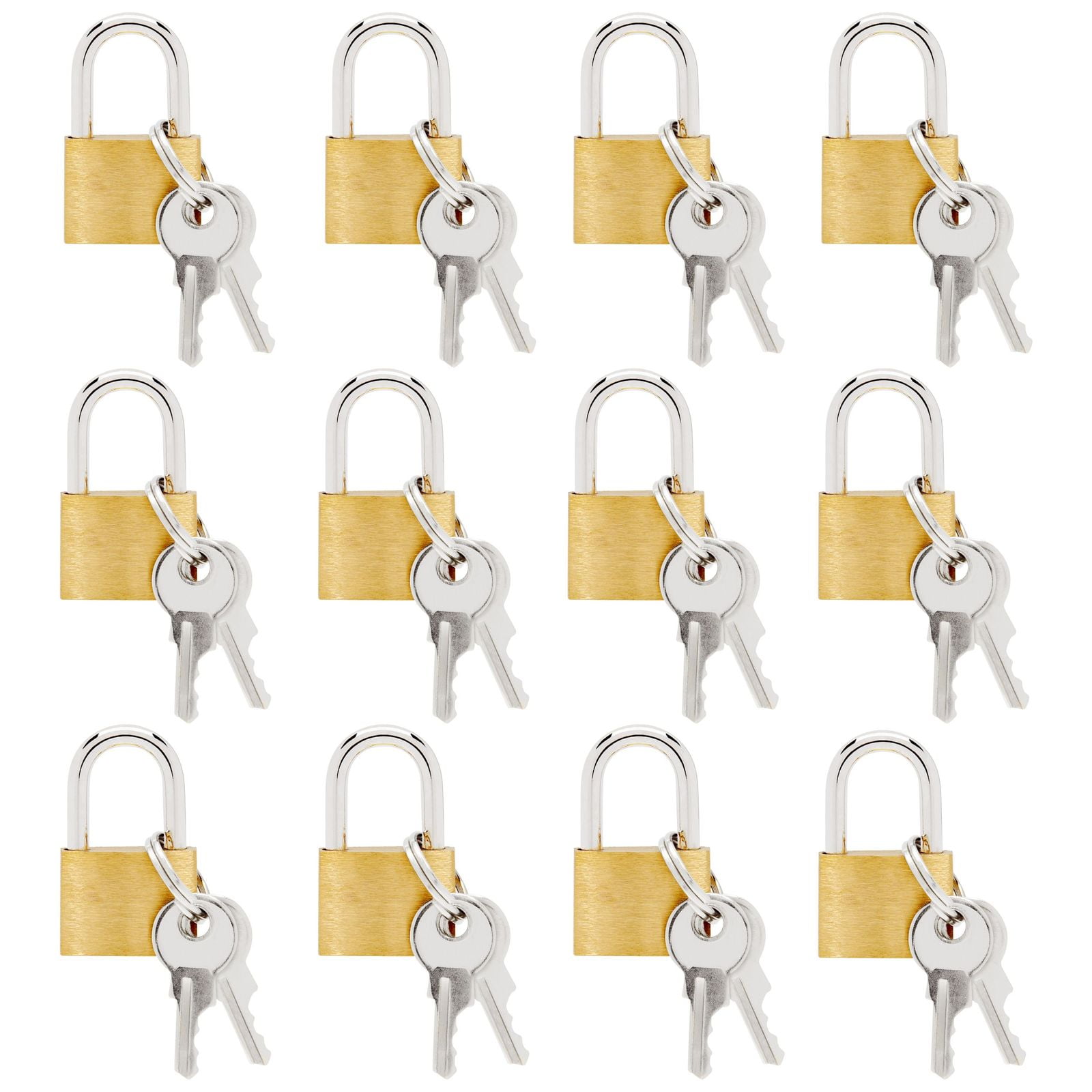 2 X Brass Padlocks Mini Pad Locks Suitcase Luggage Pad Lock 2 Keys per Lock 