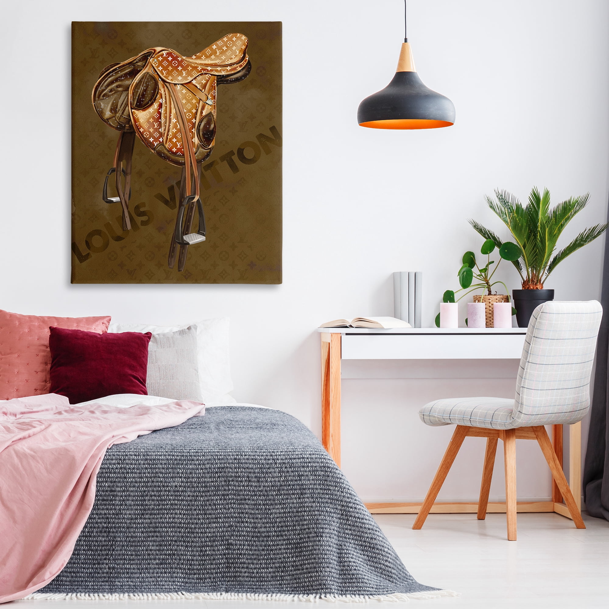Stupell Industries Glam Patterned Saddle Beauty & Fashion Painting Gallery Wrapped Canvas Art Print Wall Art, 36 x 48