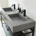 thumbnail image 4 of Vinnova Bilbao 60" Gray Stone Top Double Sink Vanity Matte Black Metal Frame, 4 of 10