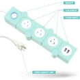 thumbnail image 2 of Flexible Power Strip - 3 AC Outlets and 2 USB Charging Ports with 5 Ft Extension Cord, Green Surge Protector Power Strip, Decorative Surge Protector Outlet Extender for Home, Office, and More, 2 of 6