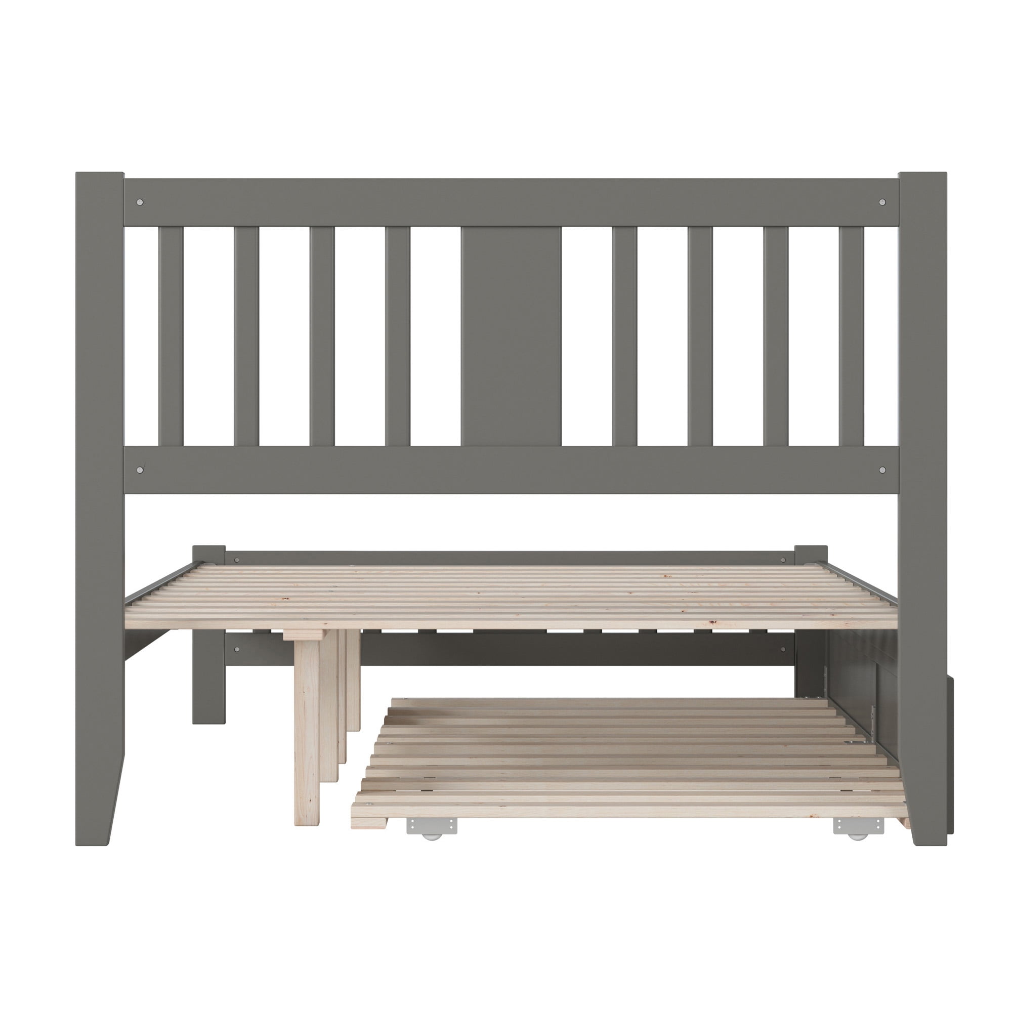 AFI Tahoe Full Wood Platform Bed with Headboard Footboard & Twin Trundle, Grey