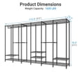 thumbnail image 2 of VIPEK V60 Extra Large Portable Closet Rack Heavy Duty Clothing Rack for Hanging Clothes Freestanding Wardrobe Closet, Metal Closet for Bedroom Storage Organizer, Load 1620lbs, Black, 2 of 7