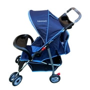 AmorosO Convenient Baby Stroller with Large Storage Blue Single Stroller for Girls and Boys